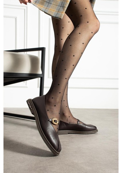 Kadın Babet Hakiki Deri Kahverengi Kısa Topuklu Casual/günlük fiyatları