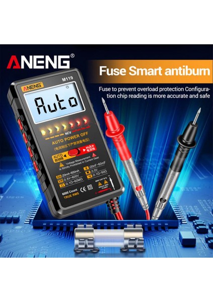 Aneng M119 Taşınabilir Dijital Multimetre 6000 Sayım Multimetro Avometre Transistör Kondansatör Test Cihazı (Yurt Dışından) fırsatları