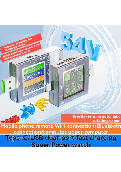 Usb/typ-C Test Cihazı Çok Fonksiyonlu Dijital Ekran Voltajı Akım Monitör Osiloskop Algılama Modülü ile Güç Ölçer (Yurt Dışından) modelleri