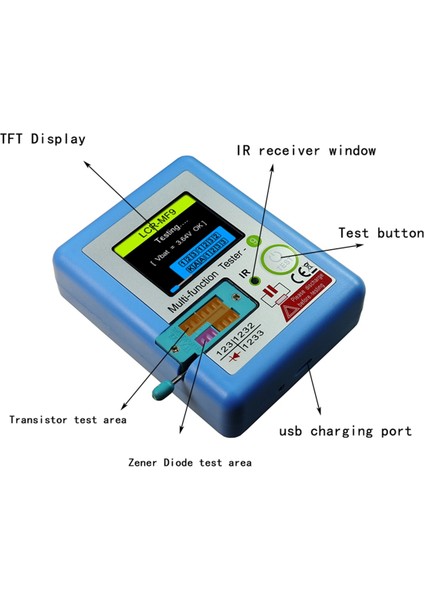 Transistör Test Cihazı Diyot Triot Kapasitans Direnç Ölçer 1.8 Inç Lcr Metre Npn Pnp Mosfet Tester Tft Grafik Ekran (Yurt Dışından) modelleri