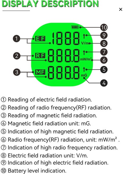 RD600S 3 Dere 1 Elektromanyetik Radyasyon Test Cihazı Taşınabilir Handheld Radyo Frekans Alan Test Cihazı Taşınabilir Dijital Emf Ölçer (Yurt Dışından) modelleri