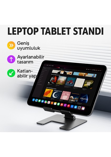 Katlanabilir Metal Tablet Leptop Tutucu Iskelet Tasarım Katlanabilir, Kaymaz, Metal Gövde fırsatları