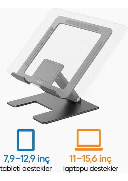 Katlanabilir Metal Tablet Leptop Tutucu Iskelet Tasarım Katlanabilir, Kaymaz, Metal Gövde indirimleri