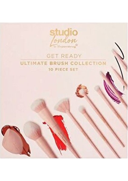 10 Parça Fırça Seti Profesyonel Makyaj İçin Pembe Renkli Kullanım Alanı modelleri