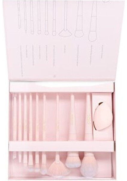 10 Parça Fırça Seti Profesyonel Makyaj İçin Pembe Renkli Kullanım Alanı indirimleri