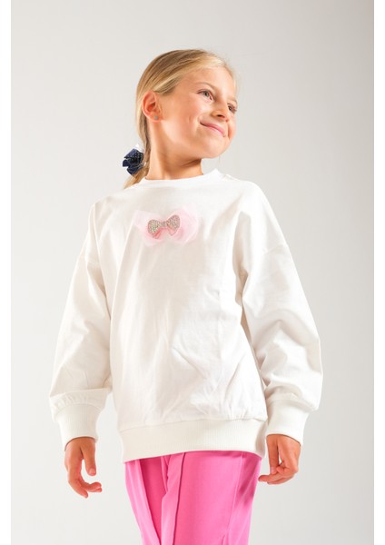 Kız Çocuk %100 Pamuk Owersize Sweat ve Likralı Iki Iplik Çima Detaylı Pantolon Takımı fiyatları