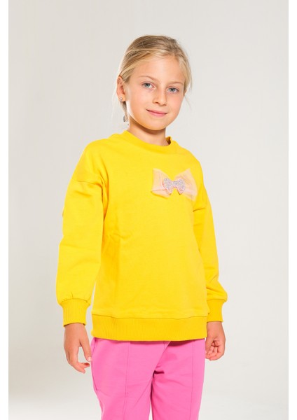 Kız Çocuk %100 Pamuk Owersize Sweat ve Likralı Iki Iplik Çima Detaylı Pantolon Takımı indirimleri