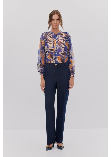 Çiçek Desen Fırfırlı Bağlamalı Gömlek fiyatları