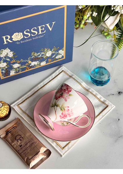 Hediyelik Veronica Blossom Kişiye Özel Hediye Kutulu Fincan Takımı modelleri