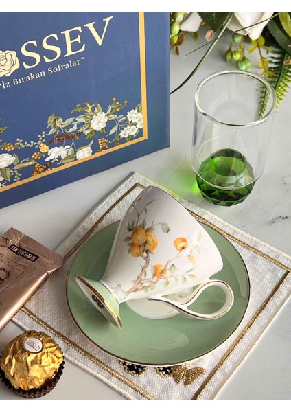 Hediyelik Veronica Peachy Kişiye Özel Hediye Kutulu Fincan Takımı modelleri