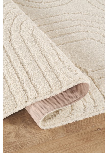 Rivon RN09 Krem Yumuşak Dokulu Kaymaz Taban Salon Mutfak Koridor Oturma Odası Yolluk Halı modelleri