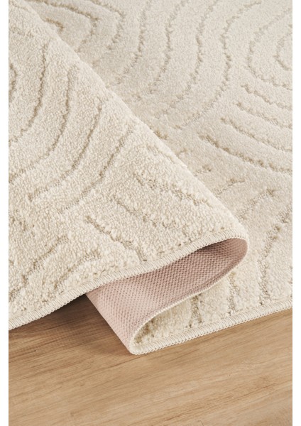 Rivon RN05 Krem Yumuşak Dokulu Kaymaz Taban Salon Mutfak Koridor Oturma Odası Yolluk Halı modelleri