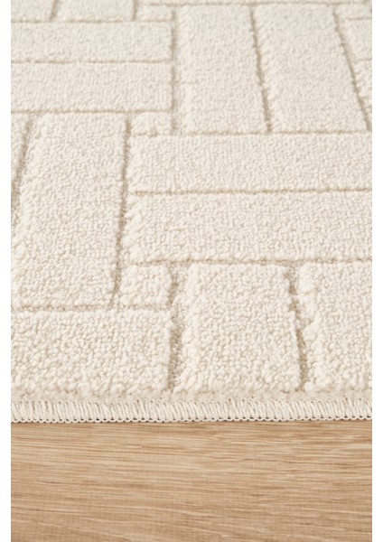 Rivon RN02 Krem Yumuşak Dokulu Kaymaz Taban Salon Mutfak Koridor Oturma Odası Yolluk Halı indirimleri