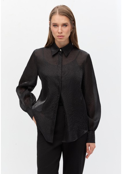 Leopar Dokulu Balon Kol Gömlek modelleri