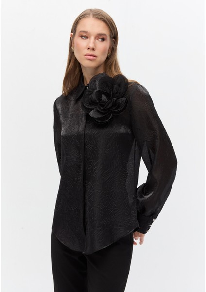 Leopar Dokulu Balon Kol Gömlek fırsatları