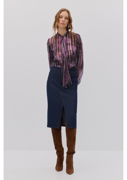 Çizgi Desenli Bağlama Detaylı Gömlek fiyatları