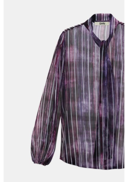 Çizgi Desenli Bağlama Detaylı Gömlek fırsatları