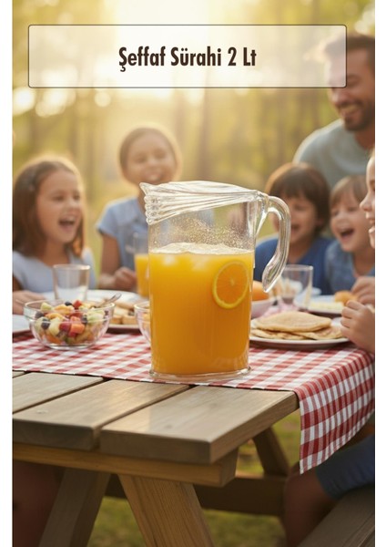 Akrilik 2 Lt Şeffaf Sürahi (Buzdolabı Kapak Rafına Sığar)