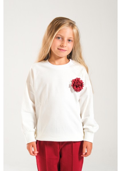 Kız Çocuk %100 Pamuk Owersize Sweat ve Likralı Iki Iplik Çima Detaylı Pantolon Takımı modelleri