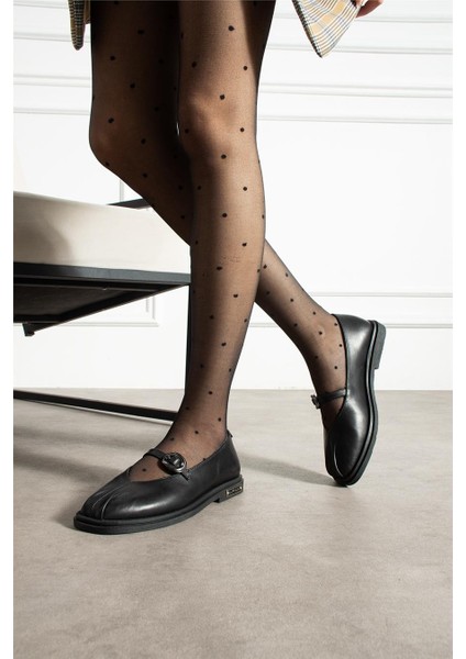 Kadın Babet Hakiki Deri Siyah Kısa Topuklu Casual/günlük fırsatları