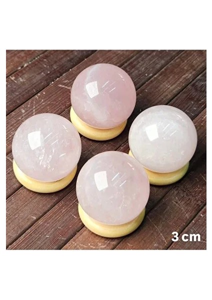 1 Adet A Kalite Pembe Kuvars Küre Dekor