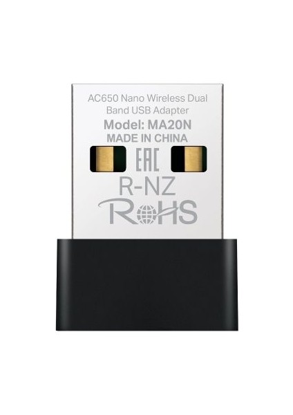 Tp Mercusys MA20N AC650 Nano Wi-Fi USB Adaptör (3yıl Üretici Garantili)