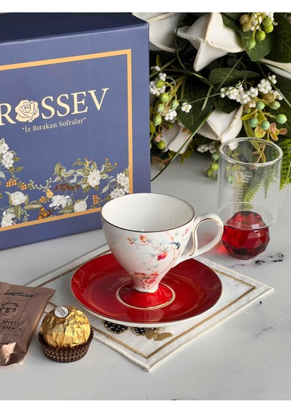 Hediyelik Veronica Rosso Kişiye Özel Hediye Kutulu Fincan Takımı fiyatları
