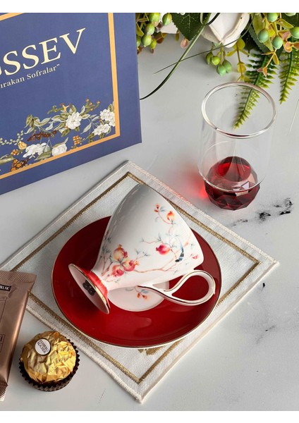Hediyelik Veronica Rosso Kişiye Özel Hediye Kutulu Fincan Takımı modelleri