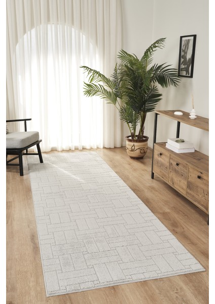 Rivon RN01 Gri Yumuşak Dokulu Kaymaz Taban Salon Mutfak Koridor Oturma Odası Yolluk Halı