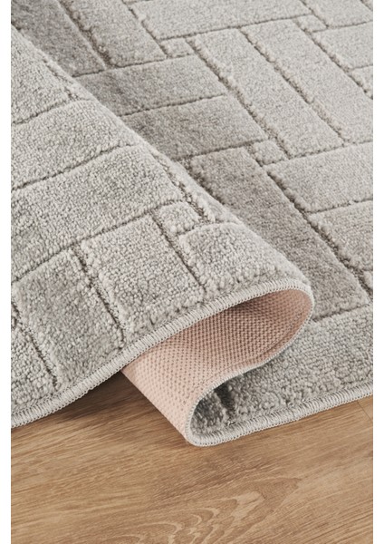 Rivon RN01 Gri Yumuşak Dokulu Kaymaz Taban Salon Mutfak Koridor Oturma Odası Yolluk Halı modelleri