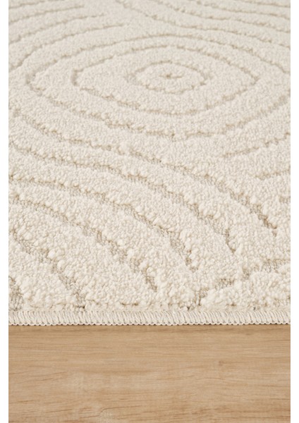 Rivon RN05 Krem Yumuşak Dokulu Kaymaz Taban Salon Mutfak Koridor Oturma Odası Yolluk Halı indirimleri