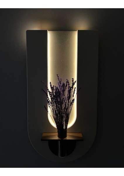 Begonvil Ahşap Pilli Ledli Iskandinav Tarzı Salon Duvar Rafı Modern Çiçeklik 40 x 75 cm fırsatları