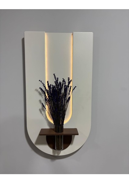 Begonvil Ahşap Pilli Ledli Iskandinav Tarzı Salon Duvar Rafı Modern Çiçeklik 40 x 75 cm indirimleri