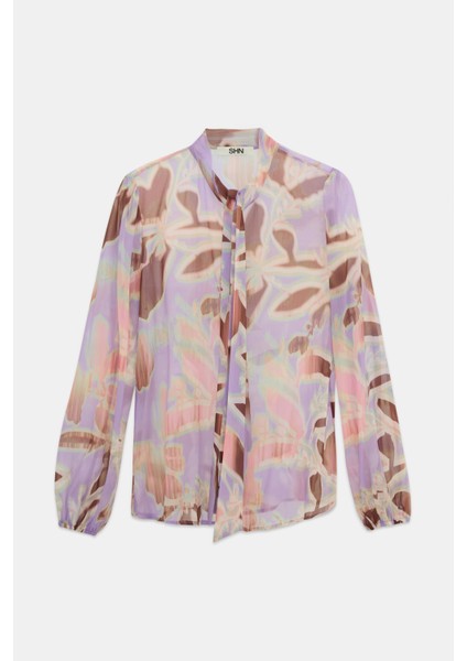 Çiçek Desenli Bağlama Detaylı Gömlek modelleri