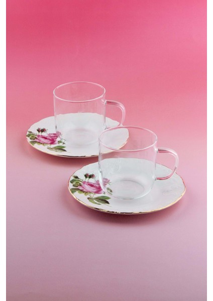 Pembe Gül Iki Kişilik Çay Kupa Takımı fiyatları