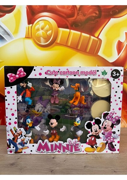 Mickey Mouse Minnie Donald Duck Goofy Pluto Daisy 6'lı Oyuncak Figür Seti Minnie Mouse