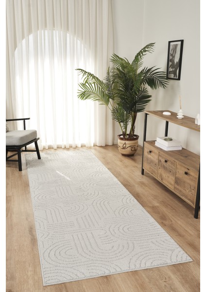 Rivon RN07 Gri Yumuşak Dokulu Kaymaz Taban Salon Mutfak Koridor Oturma Odası Yolluk Halı