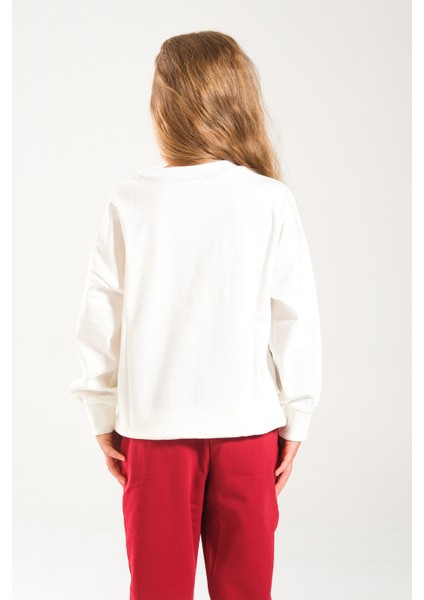 Kız Çocuk %100 Pamuk Owersize Sweat ve Likralı Iki Iplik Çima Detaylı Pantolon Takımı fırsatları