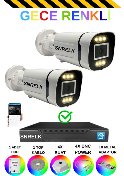 Sencrom Hama 1080P Gece Renkli Full Hd 320 GB Su Geçirmez Güvenlik Kamerası