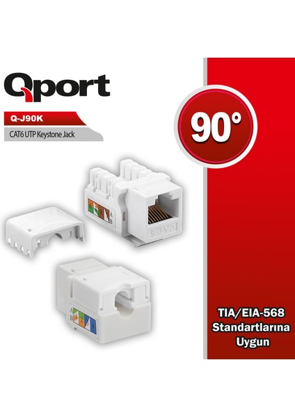 Qport Q-J90K Cat6 90° Keystone Jack