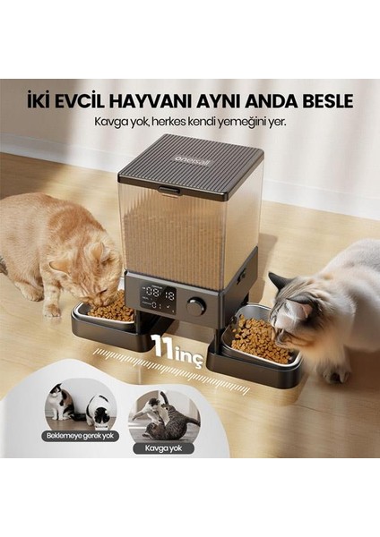 PFD-002 5 L Zaman Ayarlı Kedi ve Köpekler Için Ikili Otomatik Mama Kabı modelleri