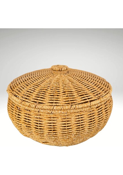 2'li Kapaklı Hasır Sepet