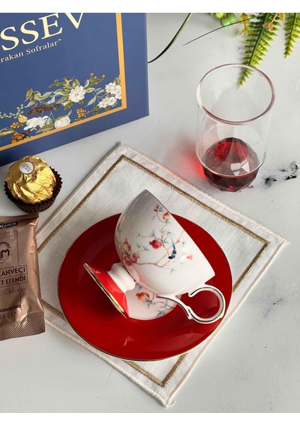 Hediyelik Rosso Kişiye Özel Hediye Kutulu Fincan Takımı modelleri