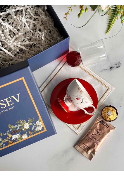 Hediyelik Rosso Kişiye Özel Hediye Kutulu Fincan Takımı fırsatları
