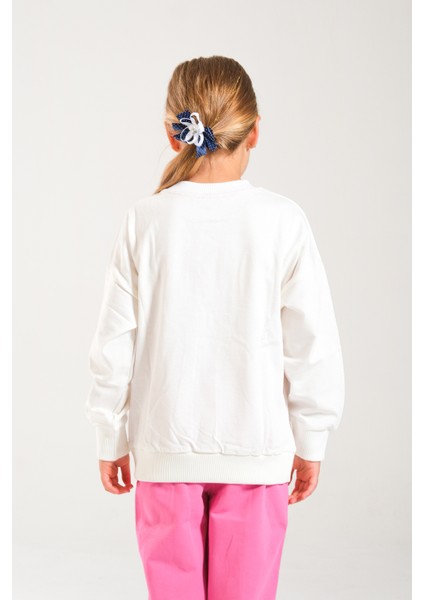 Kız Çocuk %100 Pamuk Owersize Sweat ve Likralı Iki Iplik Çima Detaylı Pantolon Takımı fırsatları