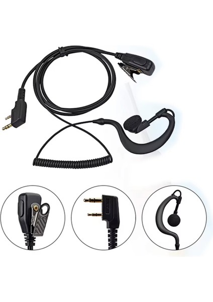 4 Adet Telsizler Için Akustik Kulaklık Siyah Spiral Kulak Içi Telsiz Kulaklığı Baofeng BF-999S BF-888S BF-777S Uv-82 fiyatları