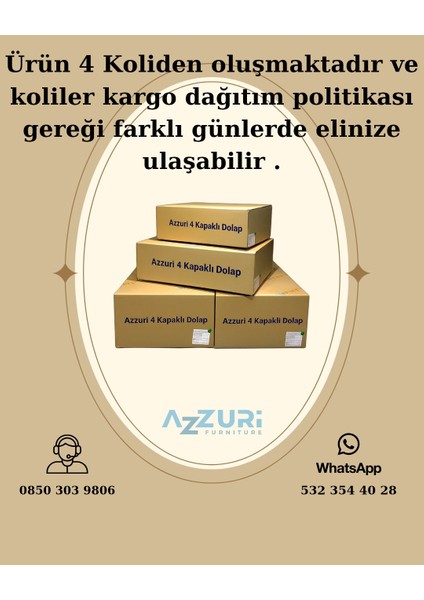 Piyano 4 Kapaklı Dolap Genç Odası-Çocuk Odası Gardırop Antrasit Beyaz Aynalı