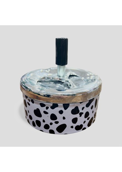 Metal Döner Kapaklı Baskılı Kül Tablası (Çap 11 Cm) Kokusuz fiyatları