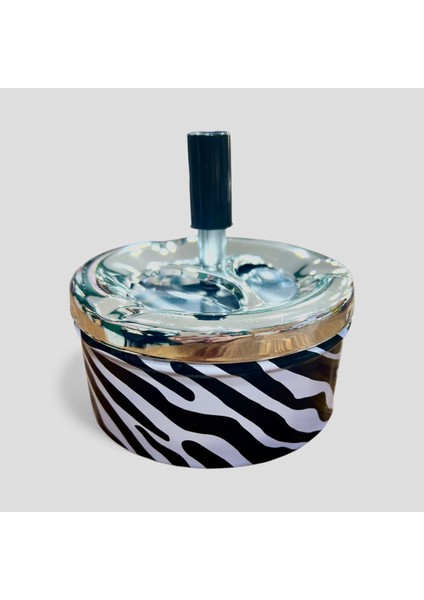 Metal Döner Kapaklı Baskılı Kül Tablası (Çap 11 Cm) Kokusuz fırsatları