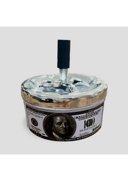 Metal Döner Kapaklı Baskılı Kül Tablası (Çap 11 Cm) Kokusuz indirimleri